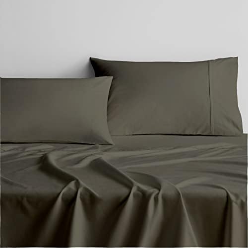King Cotton 4-Pcs Bed Sheet Set, Dark Grey, 16'' Deep Pocket