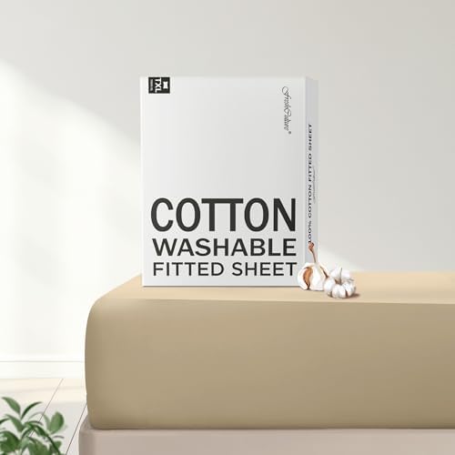 FreshCulture Pure Cotton Fitted Sheets Twin XL Size, 300 Thread Count