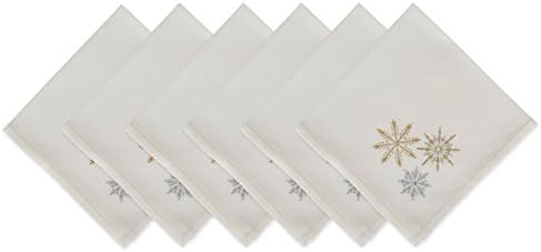 DII Holiday Dining Table Linen Sparkle Metallic Kitchen Décor, Napkin