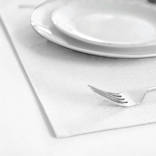Cloth Placemats Set of 12, Linen Type Fabric Placemats Machine