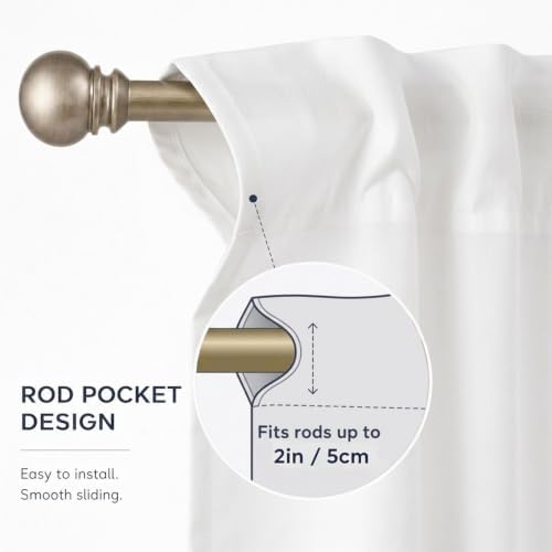 Light Filtering Rod Pocket Curtains 52x84 Inch 2 Panels For Living