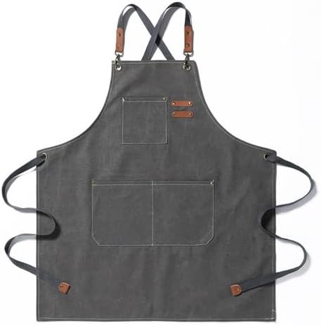 Chef Apron Cotton Canvas Apron. Cross Back Apron for Men Women with