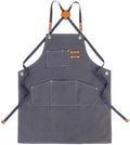 Canvas Tool Apron, Heavy Duty Multi-Pocket, Crossback Adjustable