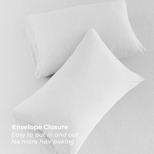 Pure Bedding Bed Sheets - Full Sheet Set [6-Piece, Heather White]