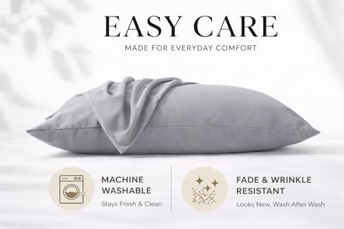 EVOLIVE Standard Microfiber Pillowcases Set of 2, 20"x30"