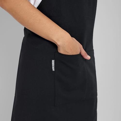 Chef Apron, Recycled Cotton Kitchen Apron with an Adjustable Neck with