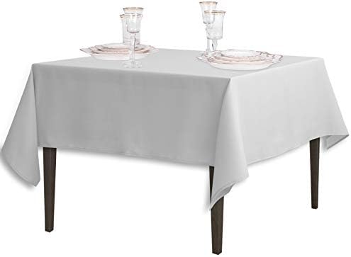 LinenTablecloth 70-Inch Square Polyester Tablecloth Silver