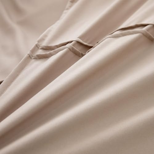 AiMay Duvet Cover Set Queen Size Pintuck Pleated Bedding Set 3 Pieces