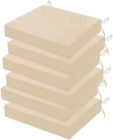 Outdoor Chair Cushions Set of 6, 18.5 x 16 Inch Patio Chair Cushions