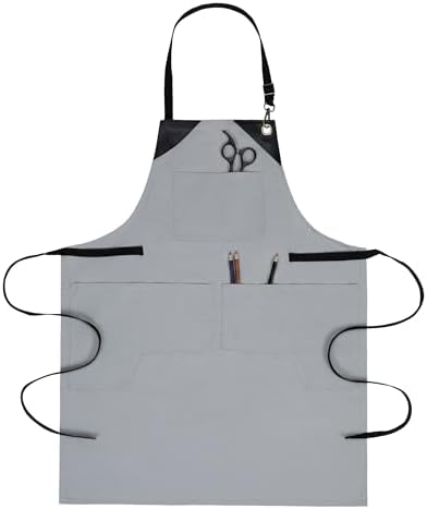 Women Canvas Adjustable Long Waist Aprons with Pockets