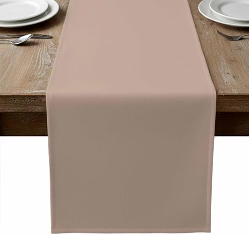 Warm Beige Table Runner 108 Inch Long Dresser Scarves Cotton Linen