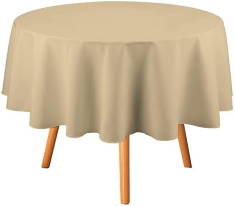 Beige Plain Solid Color Tablecloth Washable Dinng Table Covers