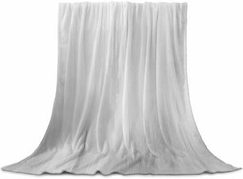 Flannel Fleece Blanket 60" x 80", Grey Ombre Microfiber Cozy Soft