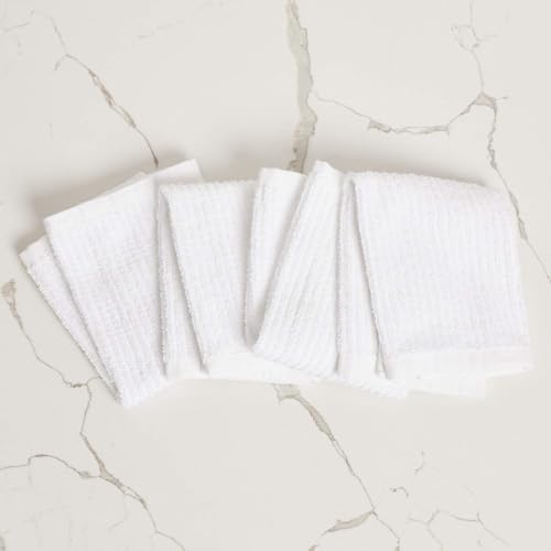 CASA COPENHAGEN Ribbed Bar Mop Towels - Pack of 24, 15"x19" 100%