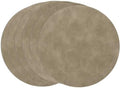 SHACOS Faux Leather 13" Round Placemats Set of 6 Heat Resistant, Khaki