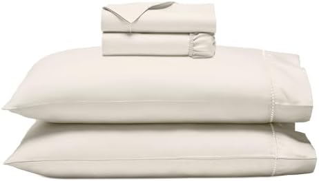 SUPERIOR Cotton Blend 600 TC Embroidered Hem Bed Sheets, Split King