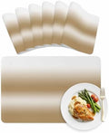 Placemats Set of 6 Vintage Brown Gradient Heat-Proof Water-Proof