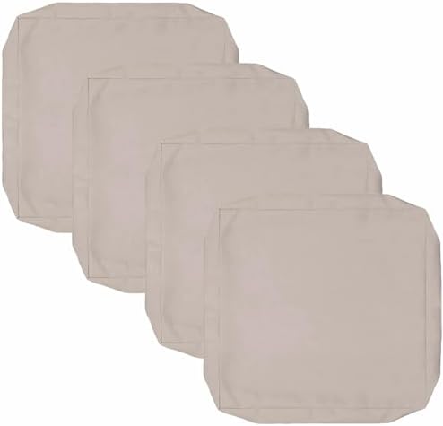 Oslimea Outdoor Cushion Covers Replacement 22x22x3 inch, Tan, 4 Pack