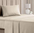 Extra Deep Twin Cotton Bed Sheet Set - 3 Piece Cotton Sheets - Cream