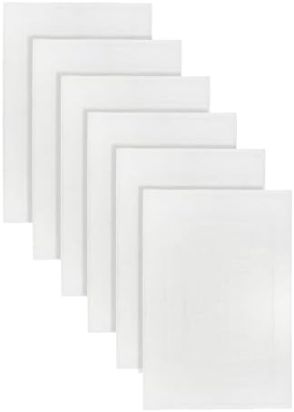 (Pack of 6 White Bath Mat Towels 20 x 30 Inches, Economy Hotel Bath Mats for Bathroom Floor, Hotel Quality & Absorbent Washable Bath Mats for Bathroom Tub