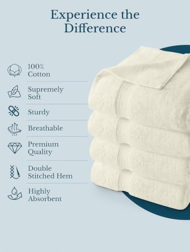 Utopia Towels 4 Pack Premium Bath Towels, 27x54 in, 600 GSM Cotton