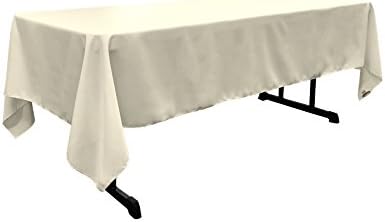 LA Linen Polyester Poplin Washable Rectangular Tablecloth, Stain and
