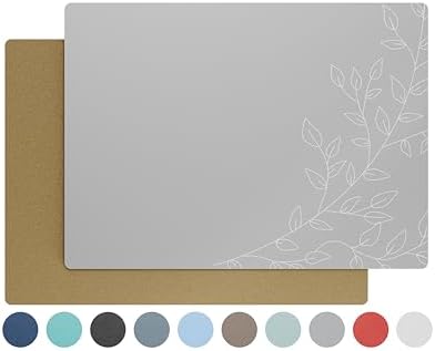 Royalty Art Boho Placemats, Set of 4, Silver Grey, Cork Backed