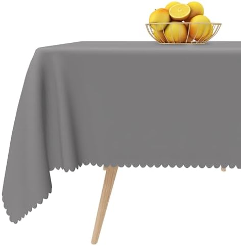 Solid Color Gray Tablecloth Square 70 Inch Casual Pure Color Gray