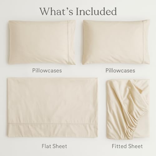 Khaki Queen Sheet Set – 4-Piece Ultra Soft Microfiber Bedding – Deep