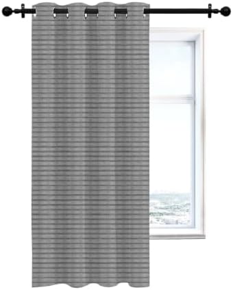 Woven Texture Curtains 63 inches Long for Living Room Bedroom Slate