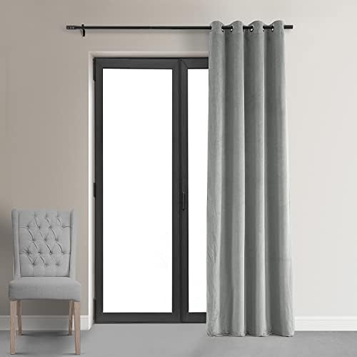 Signature Grommet Velvet Blackout Curtains (1Panel) 50W x 120L, Silver
