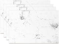 Classic White Marble Placemats Set of 4 12x18 Inch Gray Veins Natural