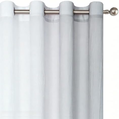 Grey Ombre Sheer Curtains 63 Inch Long Grommet Top for Living Room 2