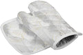 Quilted Cotton Terry Cloth Oven Mitt, Pot Holder Grey Marble Pattern