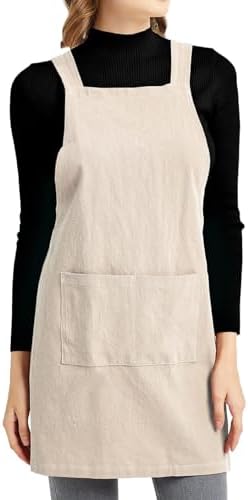 ELEZAY Aprons for Women with Pockets Plus Size Comfort Cross Back No