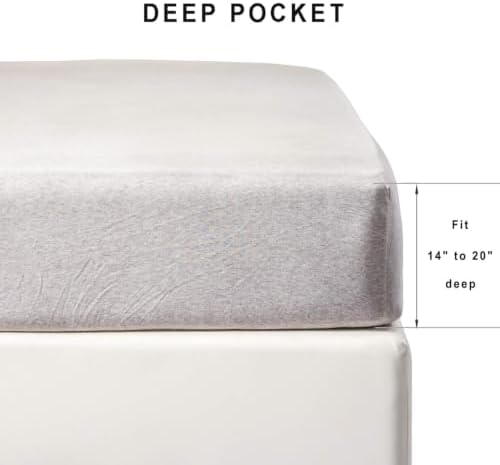 PURE ERA Jersey Fitted Sheet Only Heather Beige California King