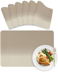 Placemats Set of 6 Modern Khaki Gradient Heat-Proof Water-Proof