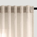 ANRODUO Beige Semi Sheer Linen Curtains 63 Inch Length 2 Panel Set
