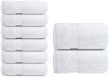 Infinitee Xclusives Premium White Hand Towels 6 Pack, 16x28 Inches