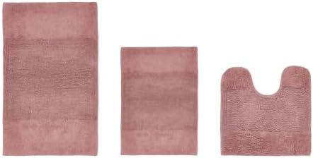 Better Trends 3 Piece Bathroom Rug Set 100% Cotton Non-Slip Washable