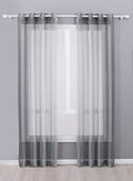 Decotex 2 Piece Sheer Voile Grommet Top Window Curtain Panel Drapes
