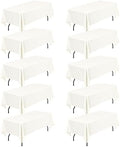 10 Pack 60 x 102 Inch Rectangle Tablecloth, Ivory Tablecloth for