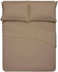 SKY BEDDINGS Short Queen Sheets Set (60 x 75), 1800 Ultra-Soft, Taupe