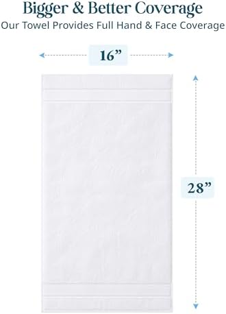 Casa Platino Hand Towels for Bathroom 100% Cotton 6 Pack 16x26 - White