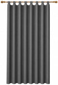 Tab Top Blackout Window Curtain 30W x 120L Inch Dark Grey, 1 Panel