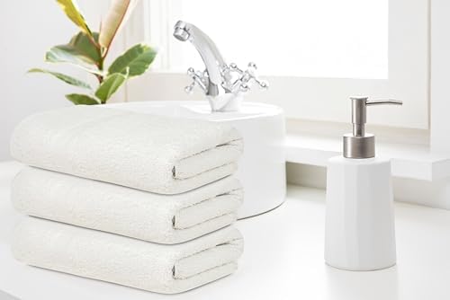 ZUPERIA White Bath Towels Bulk 60 Pack (22 x 44 Inches) - 100% Cotton