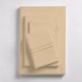 Linen Home 100% Cotton Marrow Percale Sheet Set, Queen Size, Light