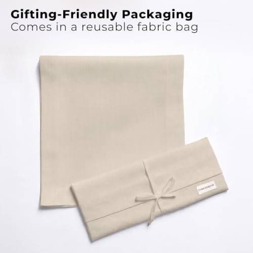 Easy LinenTM by D'Moksha, Linen-Look Table Runner, Natural