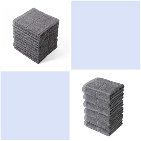 Glynniss Kitchen Grey Kitchen Towels Pack of 6 and Dish Cloths Pack of