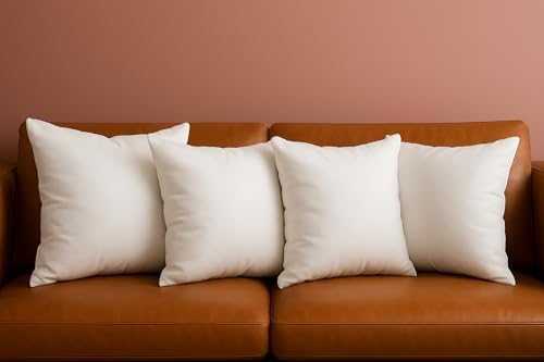 Trendy Home 20x20 Throw Pillow Insert (Set of 4, White) Bed and Couch
